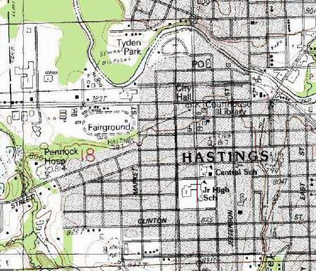 Hastings Fairgrounds - Topo Map (newer photo)